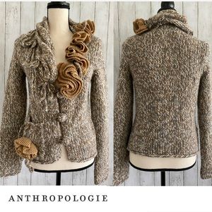 Anthropologie Wool & Alpaca Cropped Cardigan